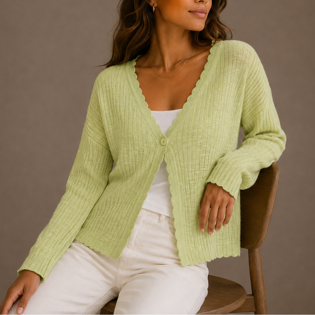 Lightweight V-Neck Button Knit Cardigan