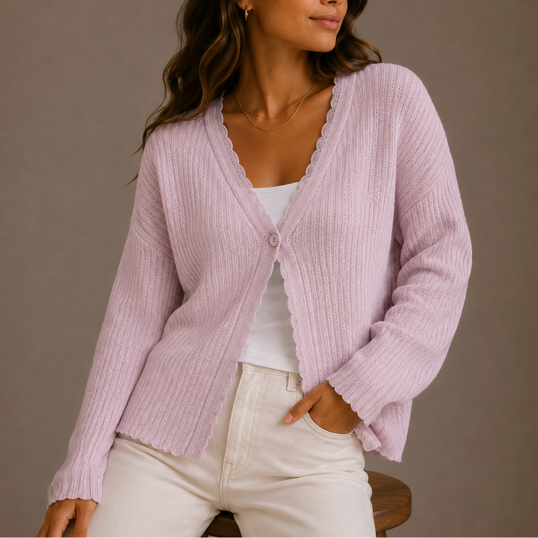 Lightweight V-Neck Button Knit Cardigan