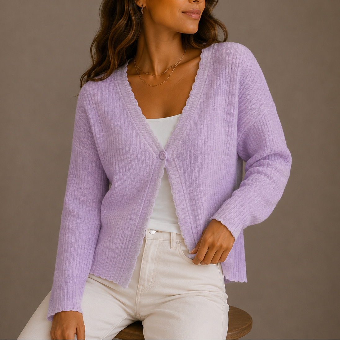 Lightweight V-Neck Button Knit Cardigan