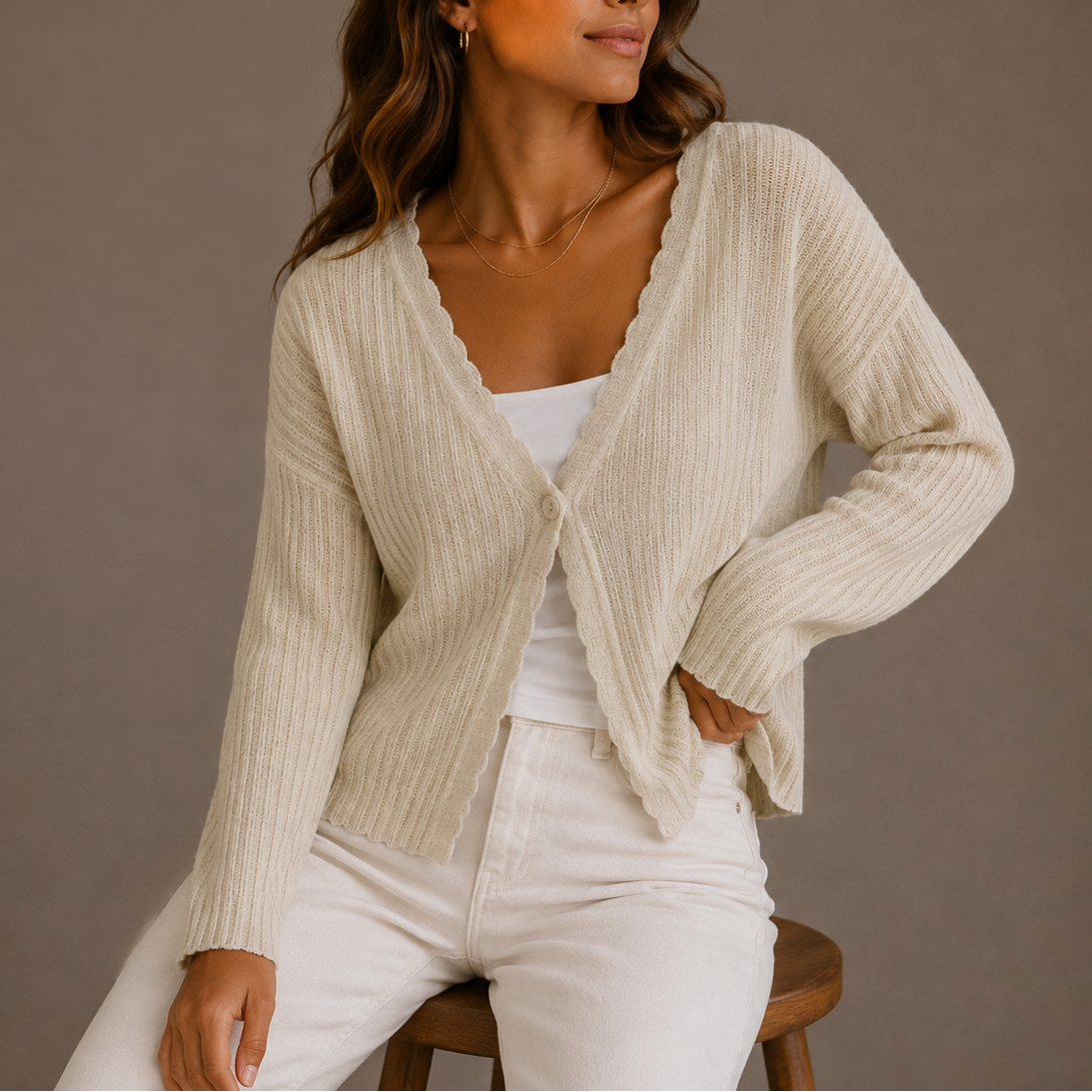 Lightweight V-Neck Button Knit Cardigan