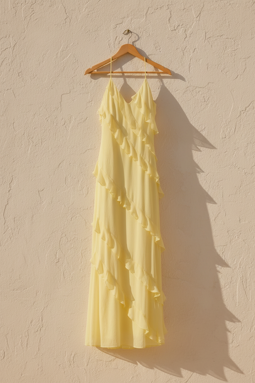 Ruffle Halterneck Summer Maxi Dress