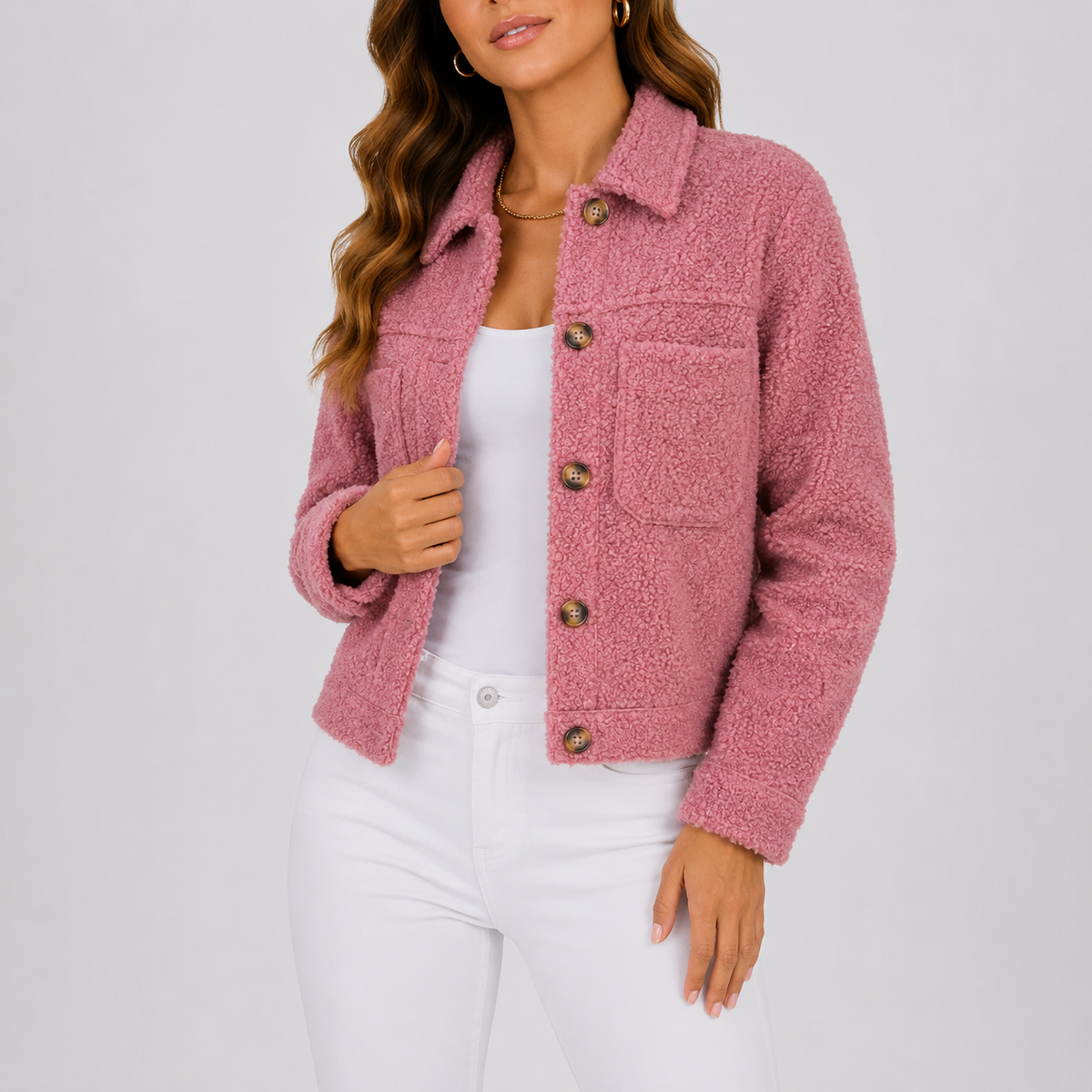 Knitted Lapel Blazer Jacket