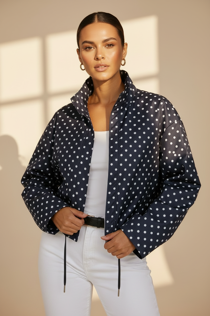 Polka Dot Bomber Jacket