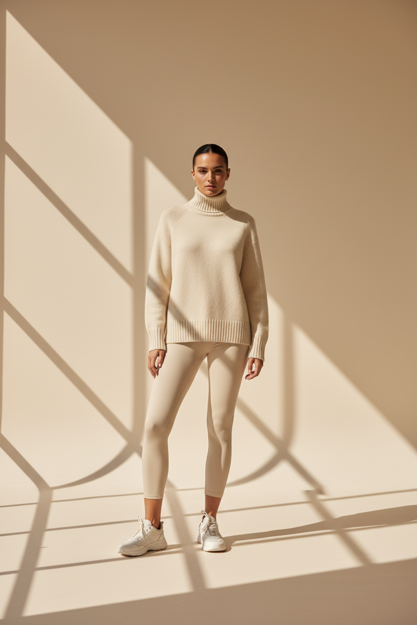 Oversized Turtleneck Knit Sweater