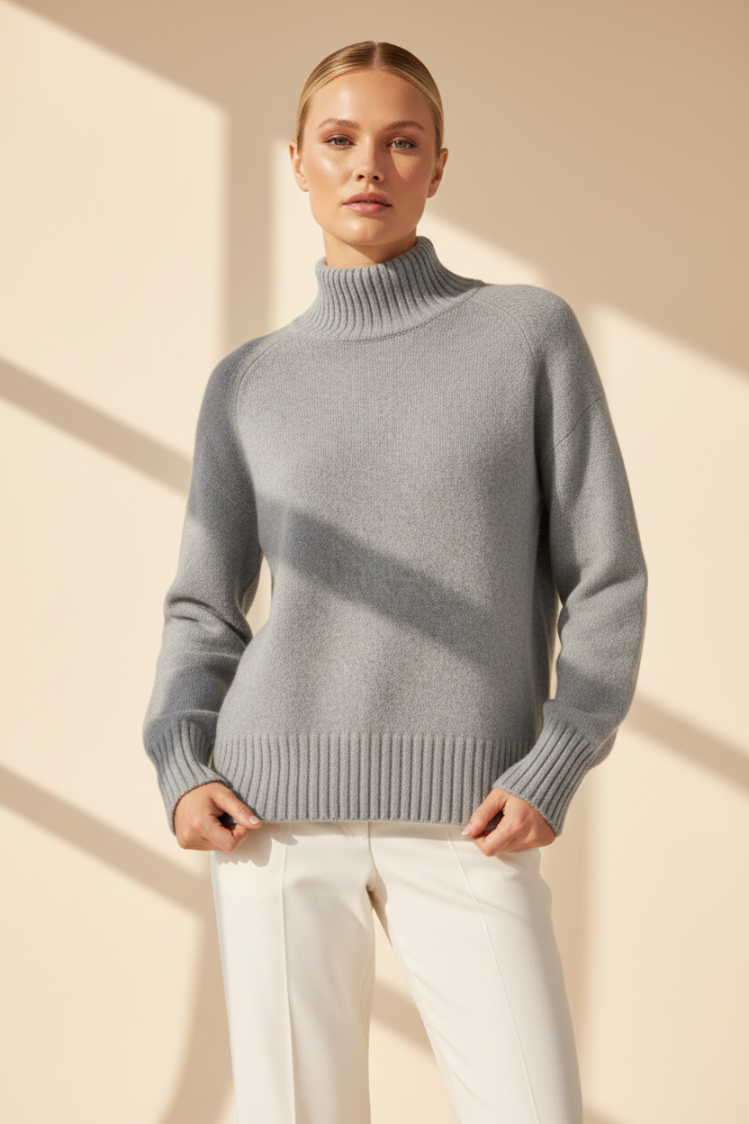 Oversized Turtleneck Knit Sweater