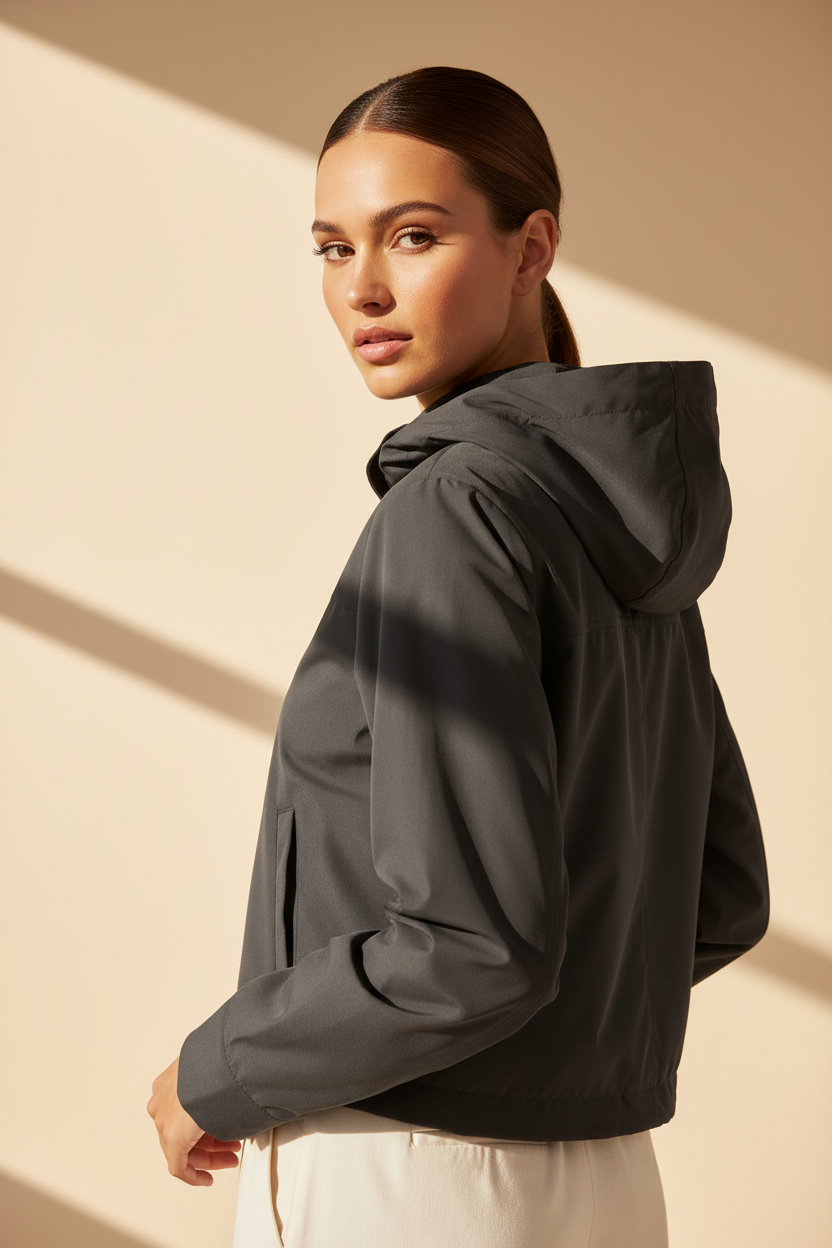 Cropped Hooded Utility Jacket