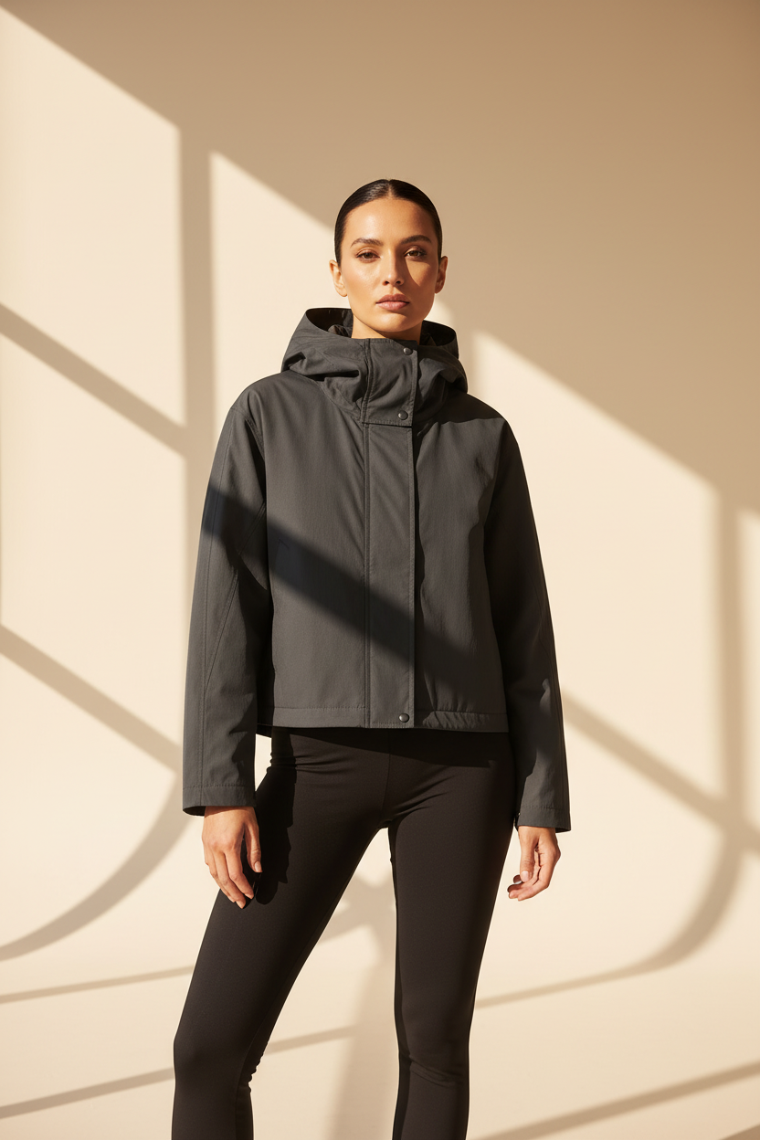 Cropped Hooded Utility Jacket
