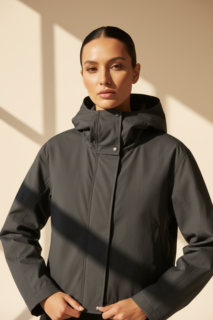 Cropped Hooded Utility Jacket