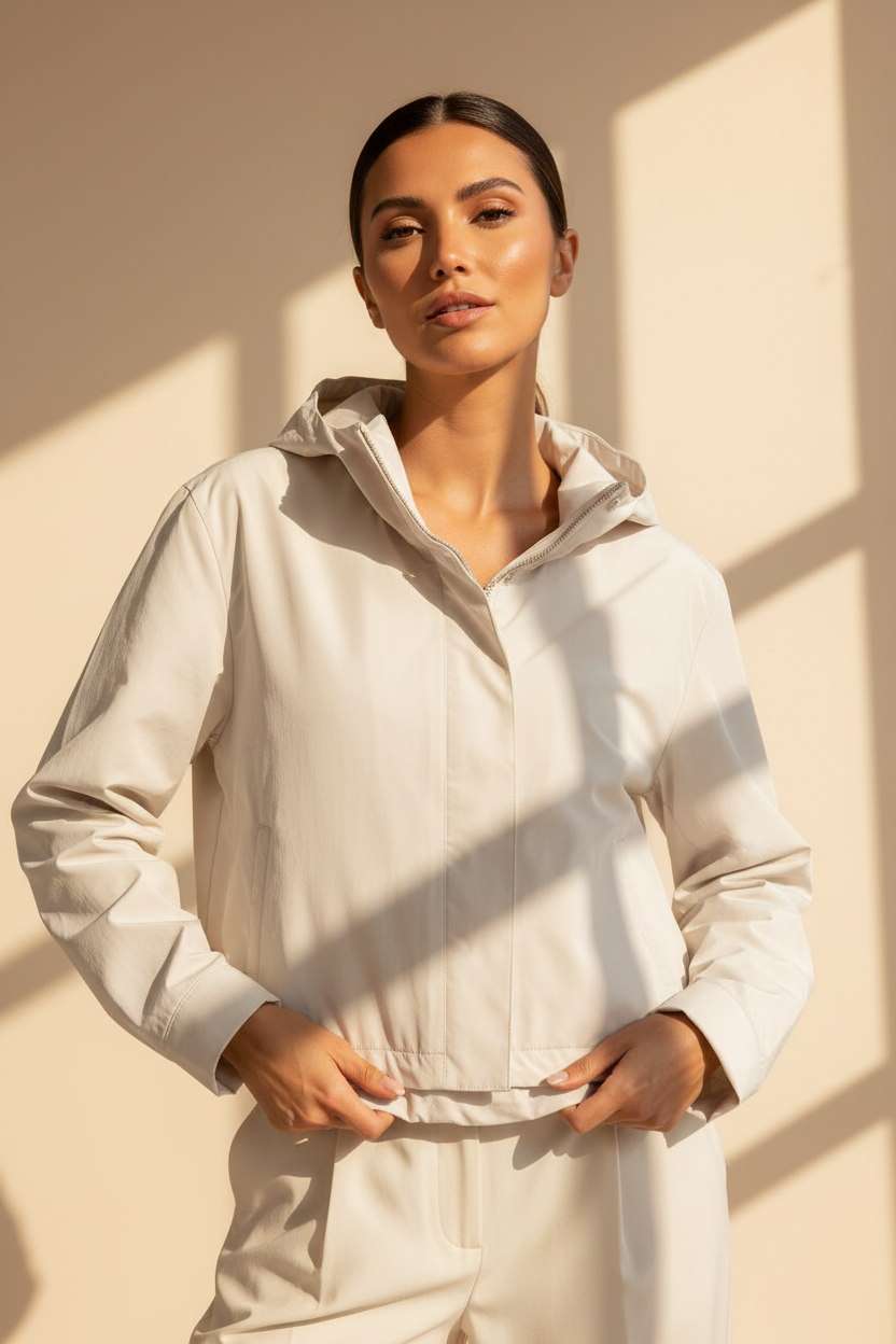 Cropped Hooded Utility Jacket
