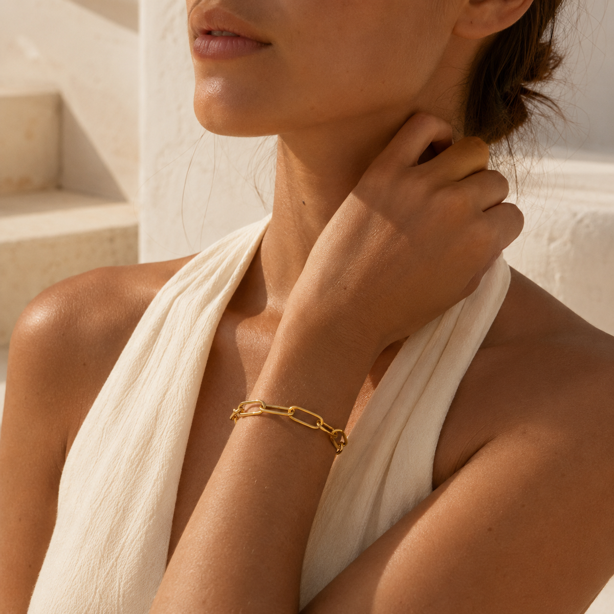 Gold Plated Paperclip Bracelet