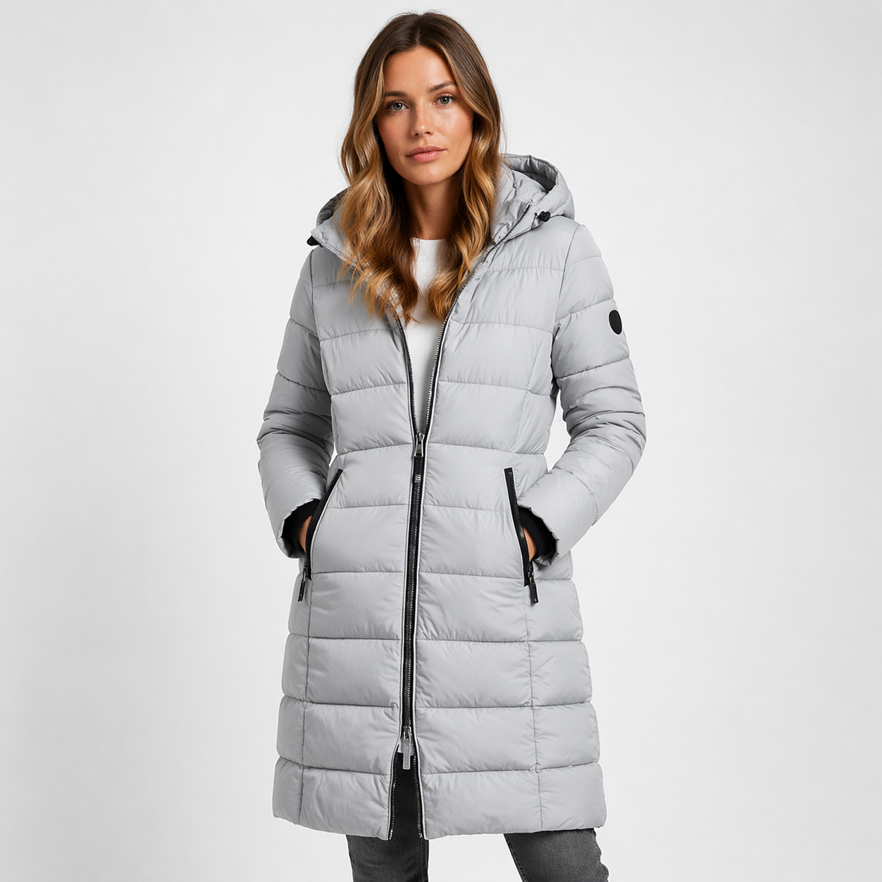 Hooded Longline Quilted Puffer Jacket