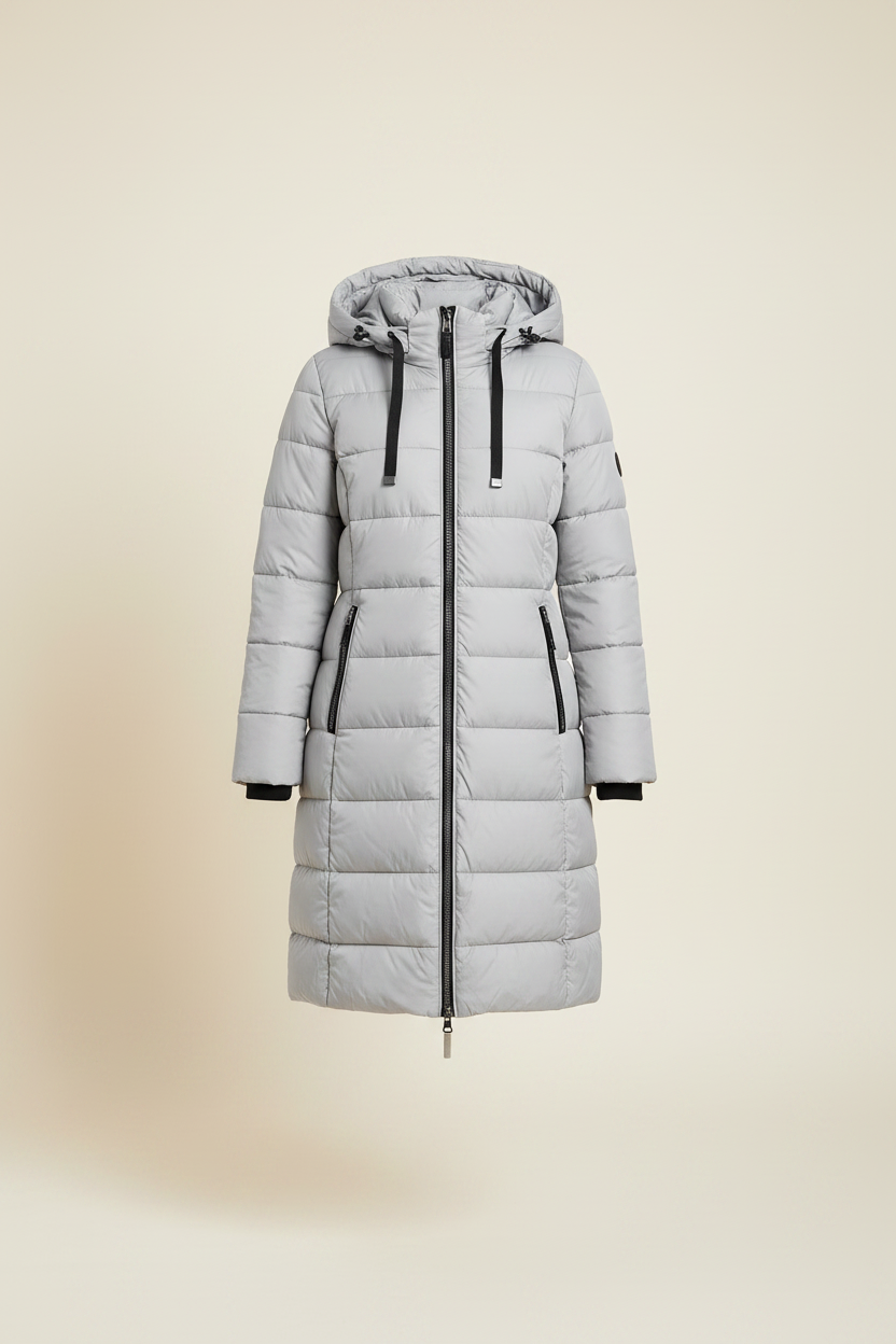 Hooded Longline Quilted Puffer Jacket