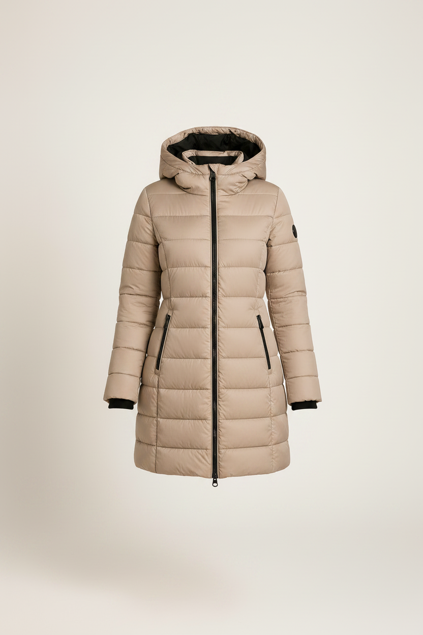 Hooded Longline Quilted Puffer Jacket