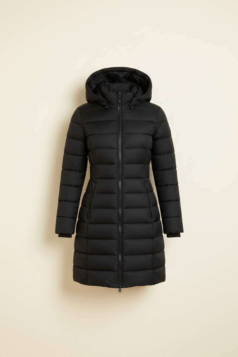 Hooded Longline Quilted Puffer Jacket