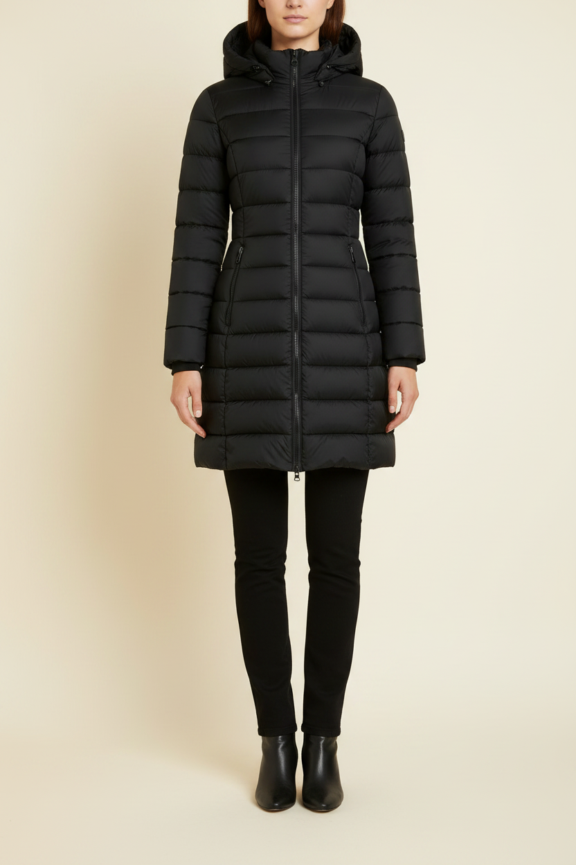 Hooded Longline Quilted Puffer Jacket