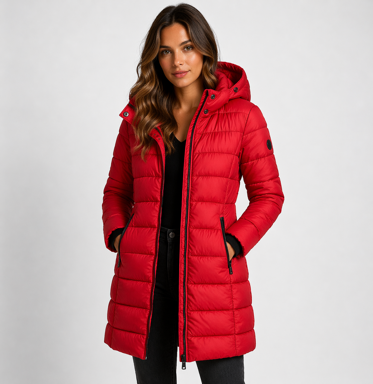 Hooded Longline Quilted Puffer Jacket