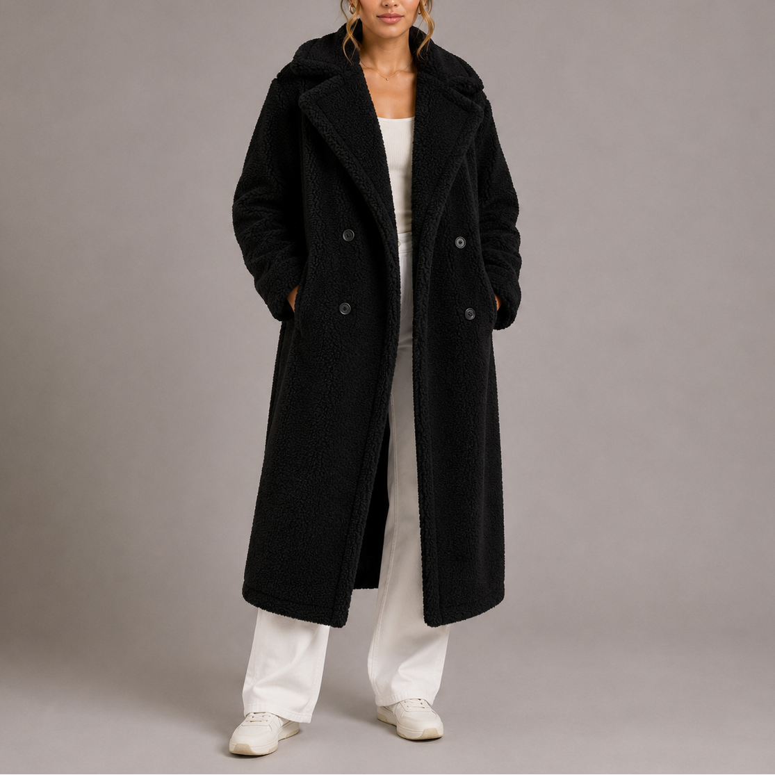 Longline Teddy Faux Fur Coat