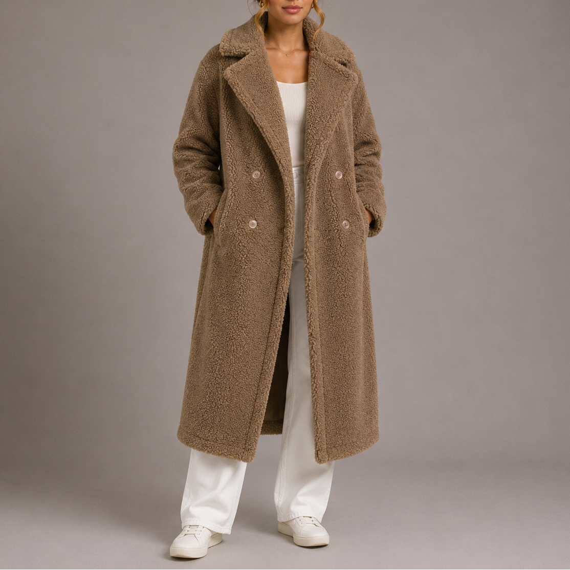 Longline Teddy Faux Fur Coat