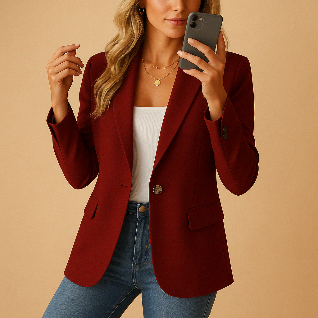 Tailored Single Button Fitted Blazer