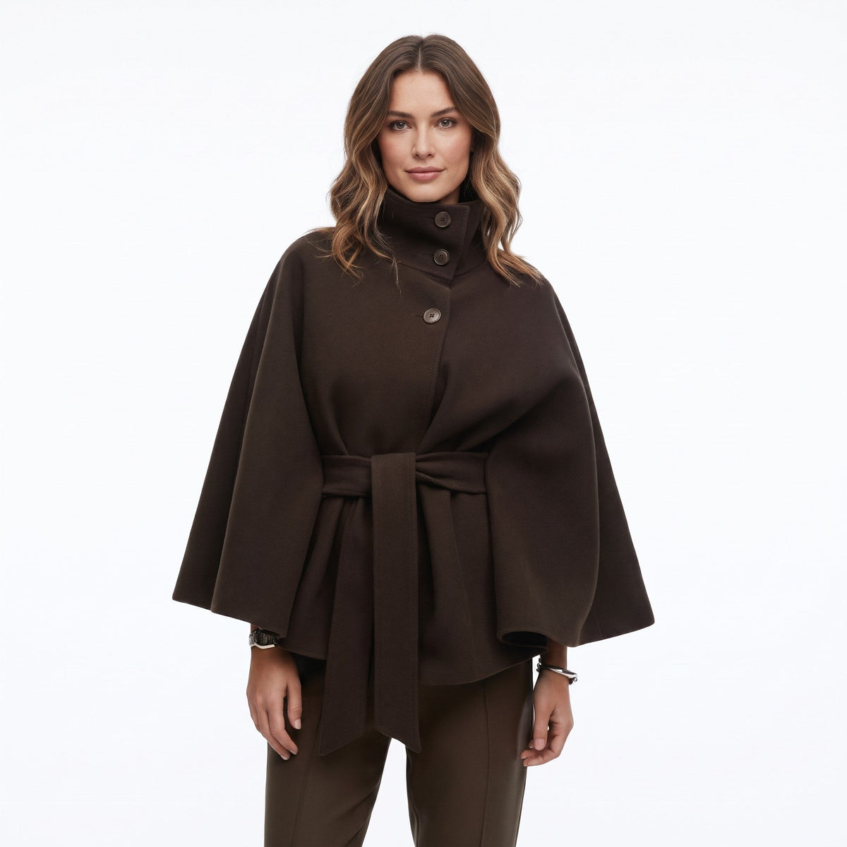 Women’s Wool Cape Coat Batwing Sleeve