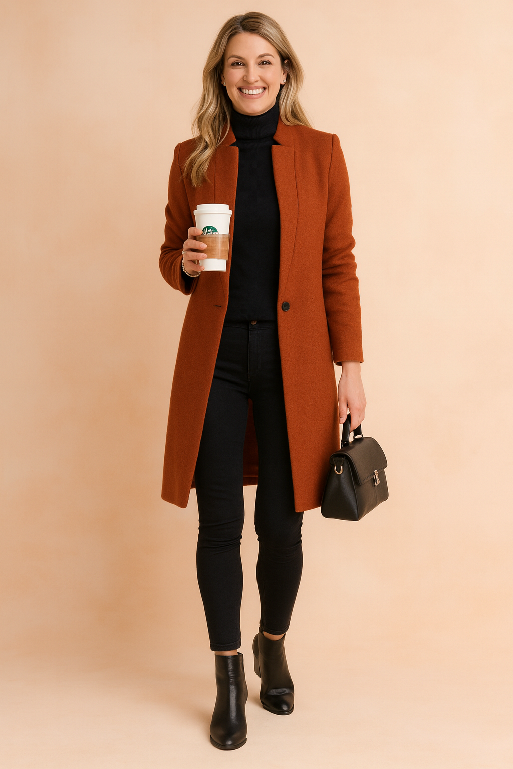 Tailored Slim Fit Long Coat