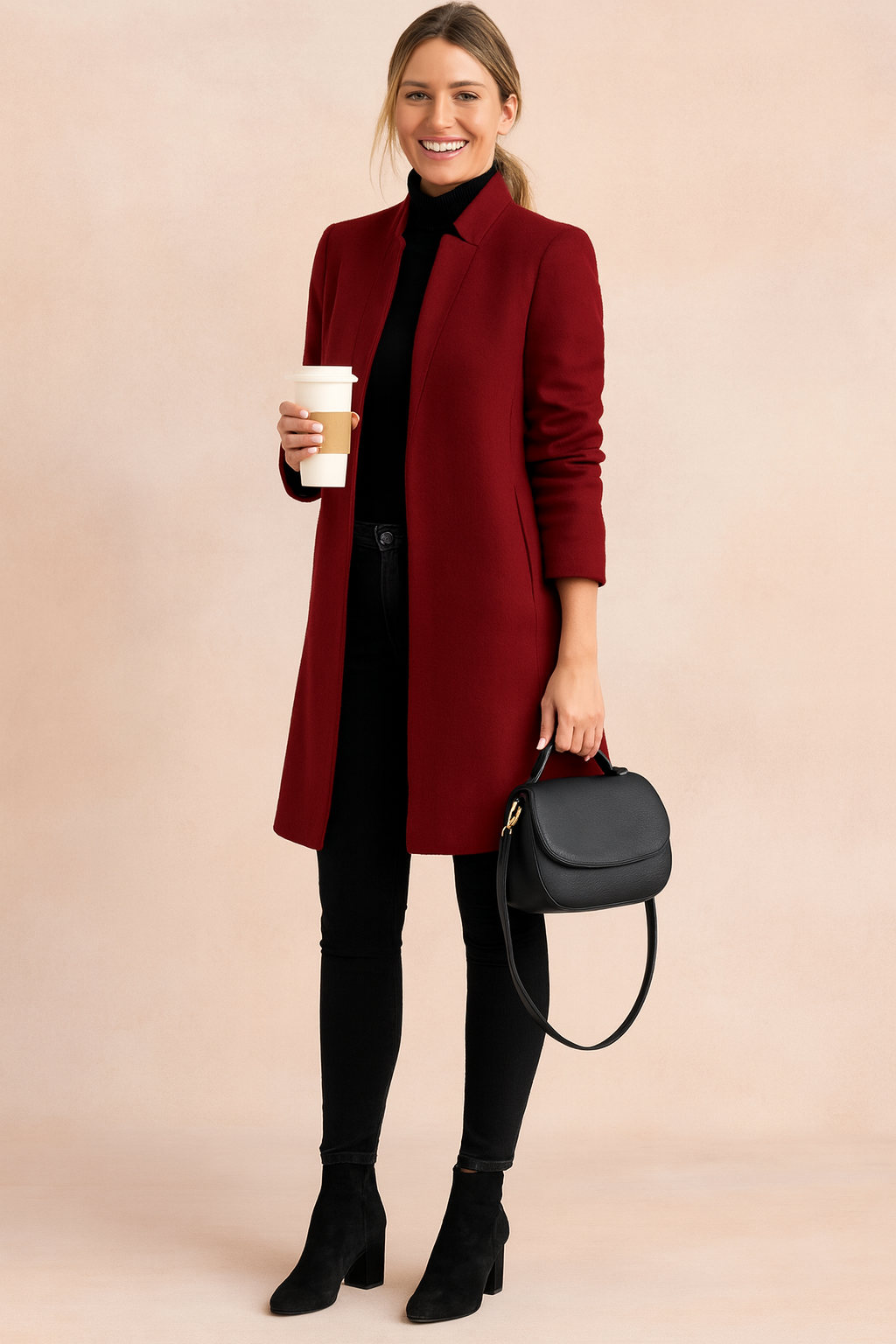 Tailored Slim Fit Long Coat