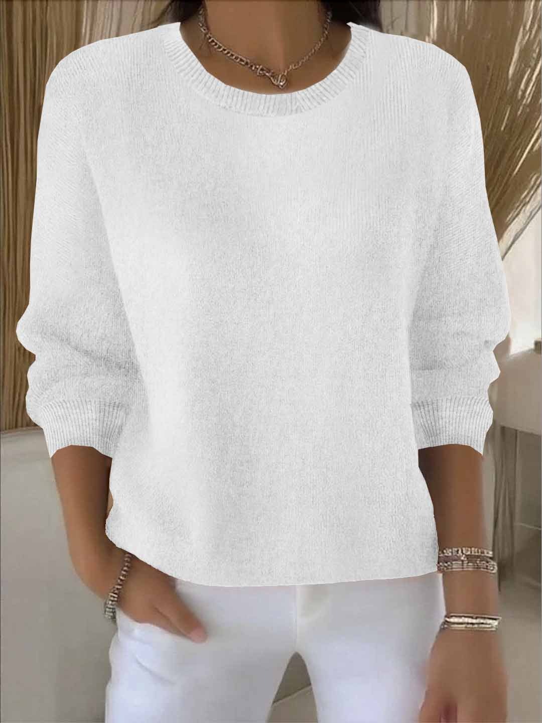 Relaxed Long Sleeve Knit Sweater