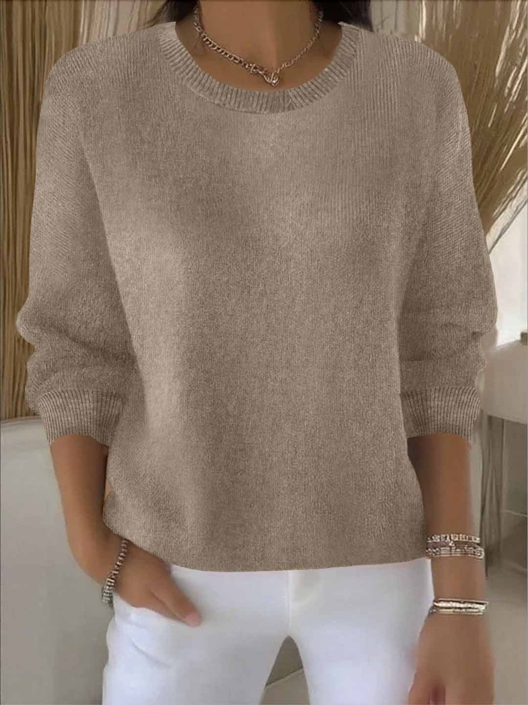 Relaxed Long Sleeve Knit Sweater