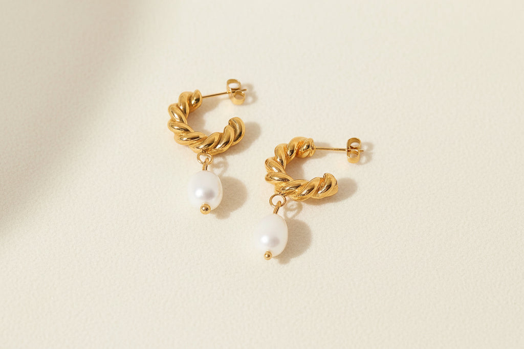 Pearl Earrings | Gold-Plated | Ivory Nova