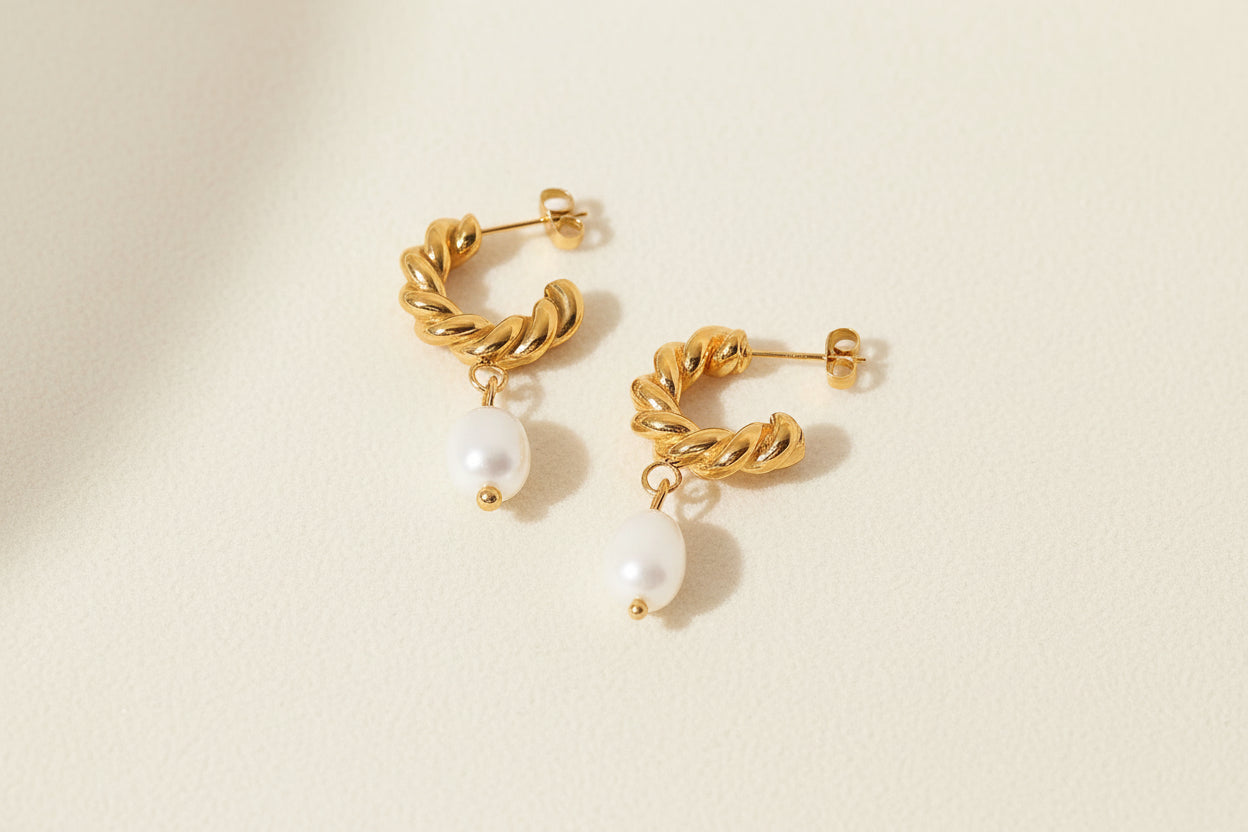 Pearl Earrings | Gold-Plated | Ivory Nova