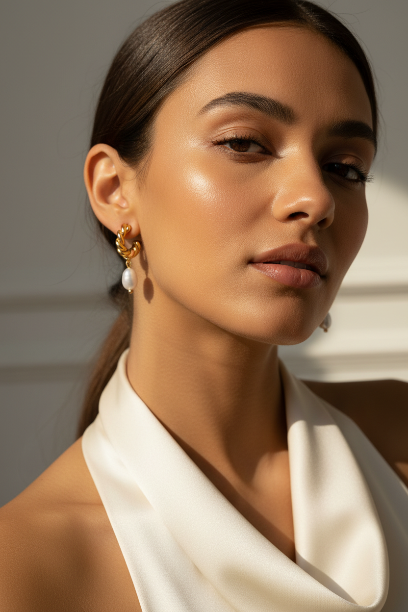 Pearl Earrings | Gold-Plated | Ivory Nova