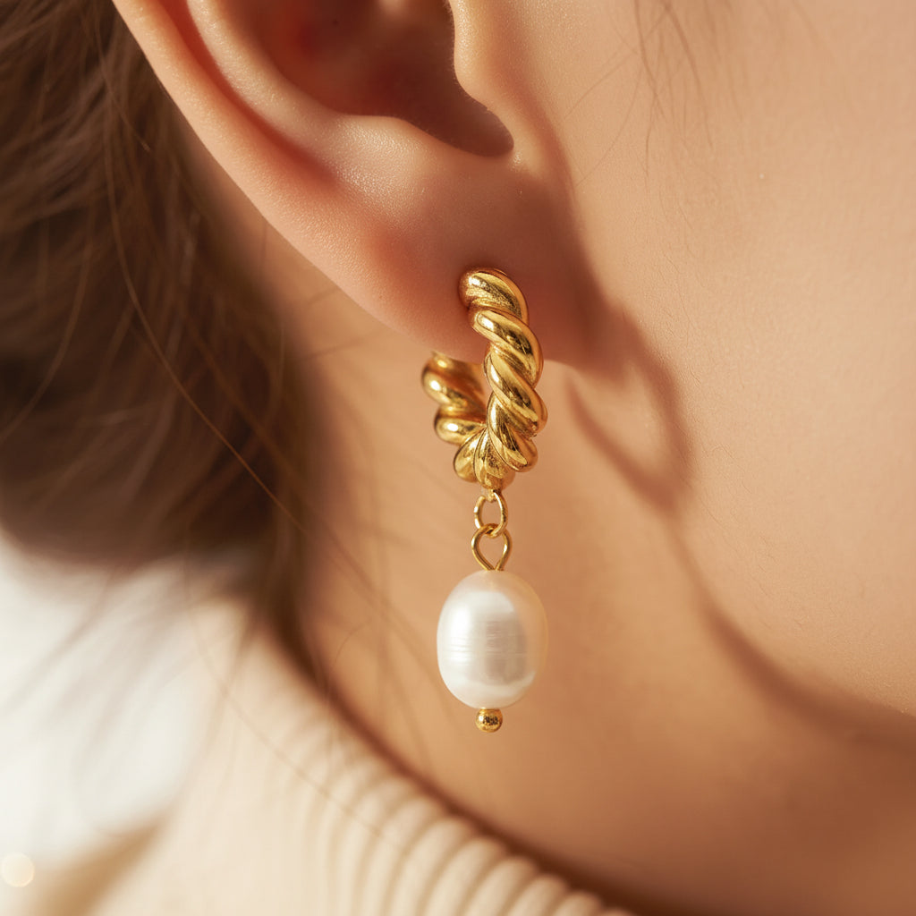Pearl Earrings | Gold-Plated | Ivory Nova