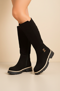 Knee High Buckle Lug Sole Boots