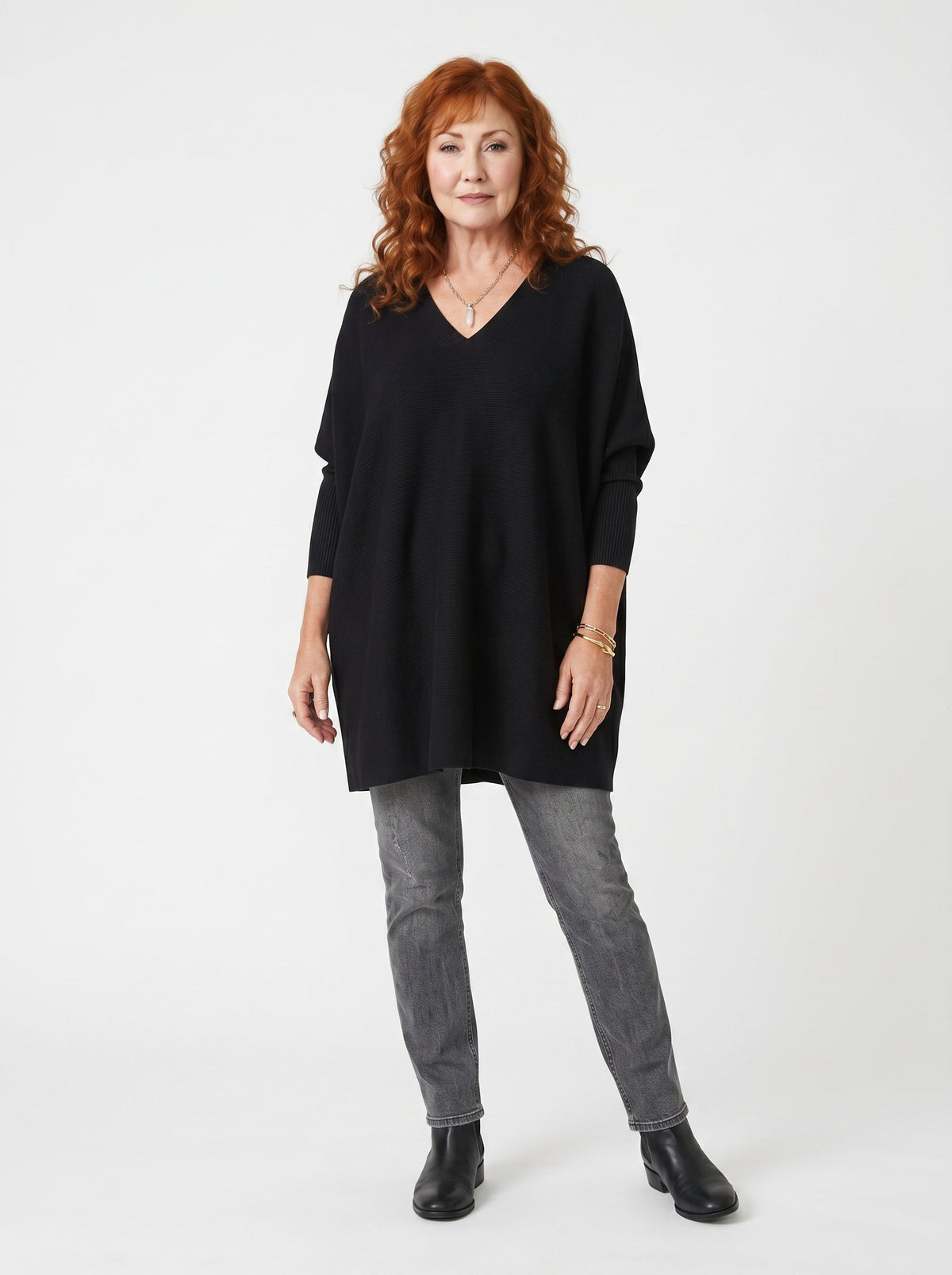 Elegant Soft Knit V-Neck Sweater