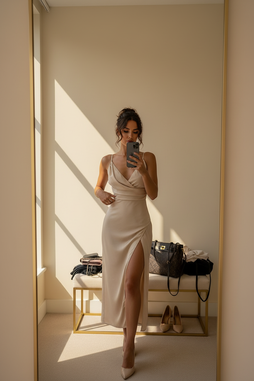 Cowl Neck Midi Dress