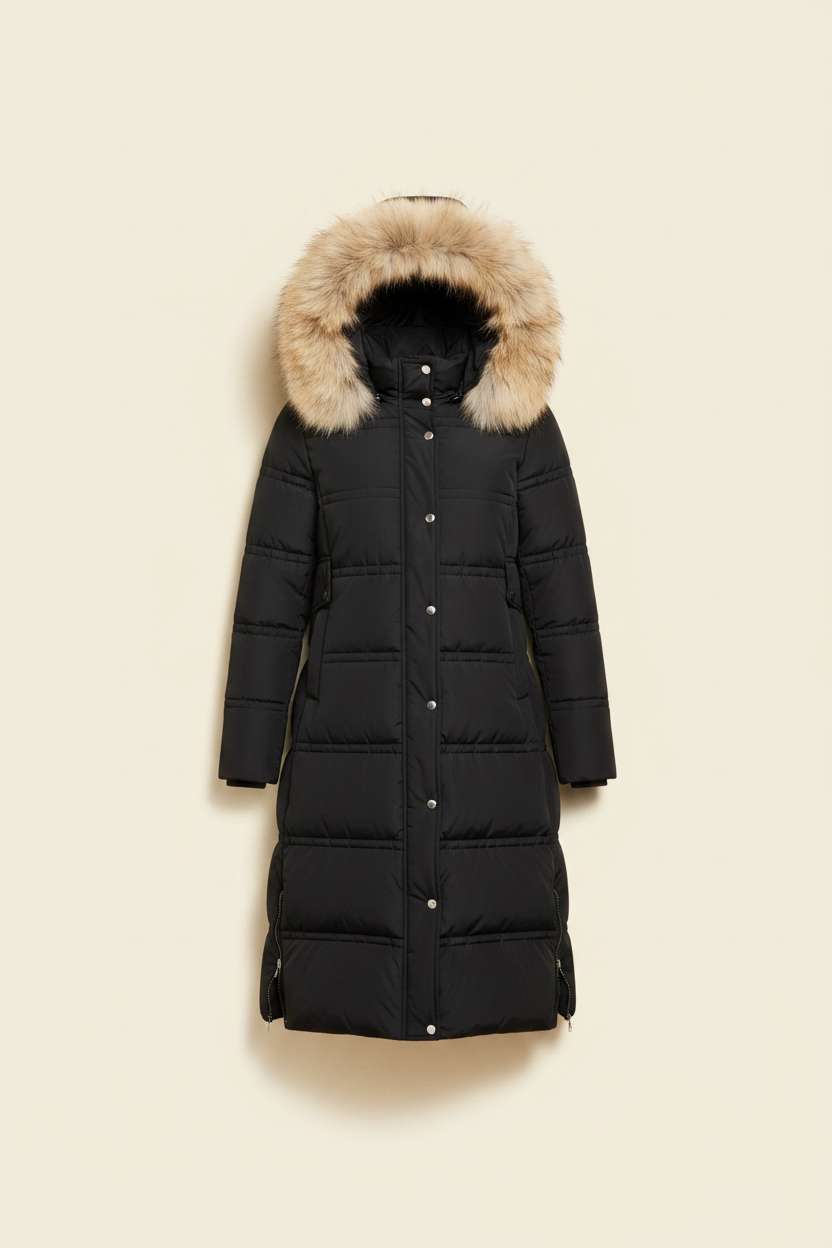 Fur Trim Hooded Winter Parka
