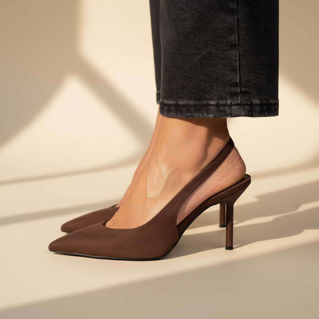 Pointed Toe Slingback Heels