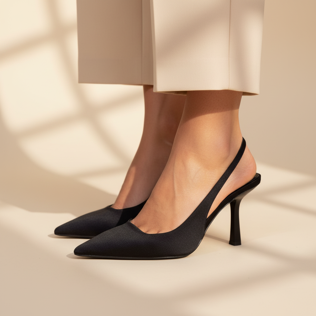 Pointed Toe Slingback Heels