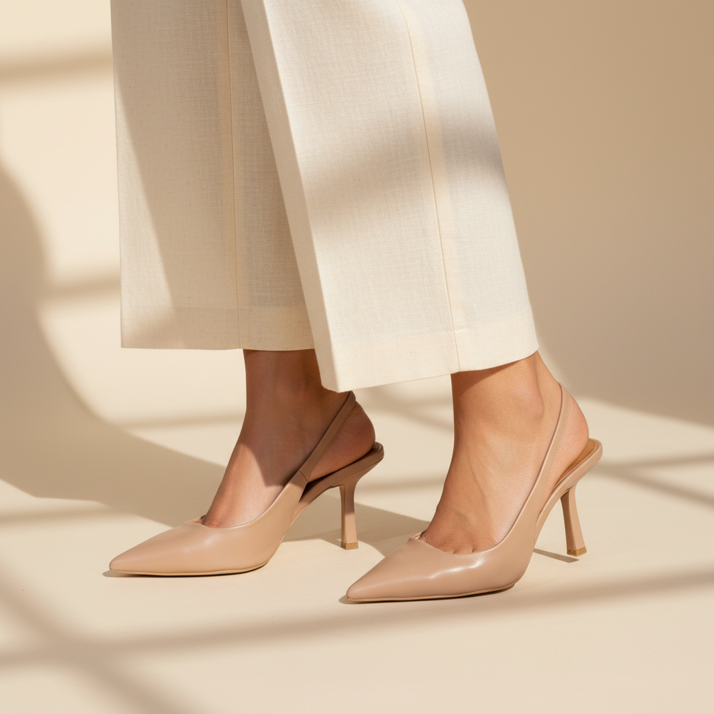 Pointed Toe Slingback Heels