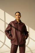 Oversized Faux Leather Jacket