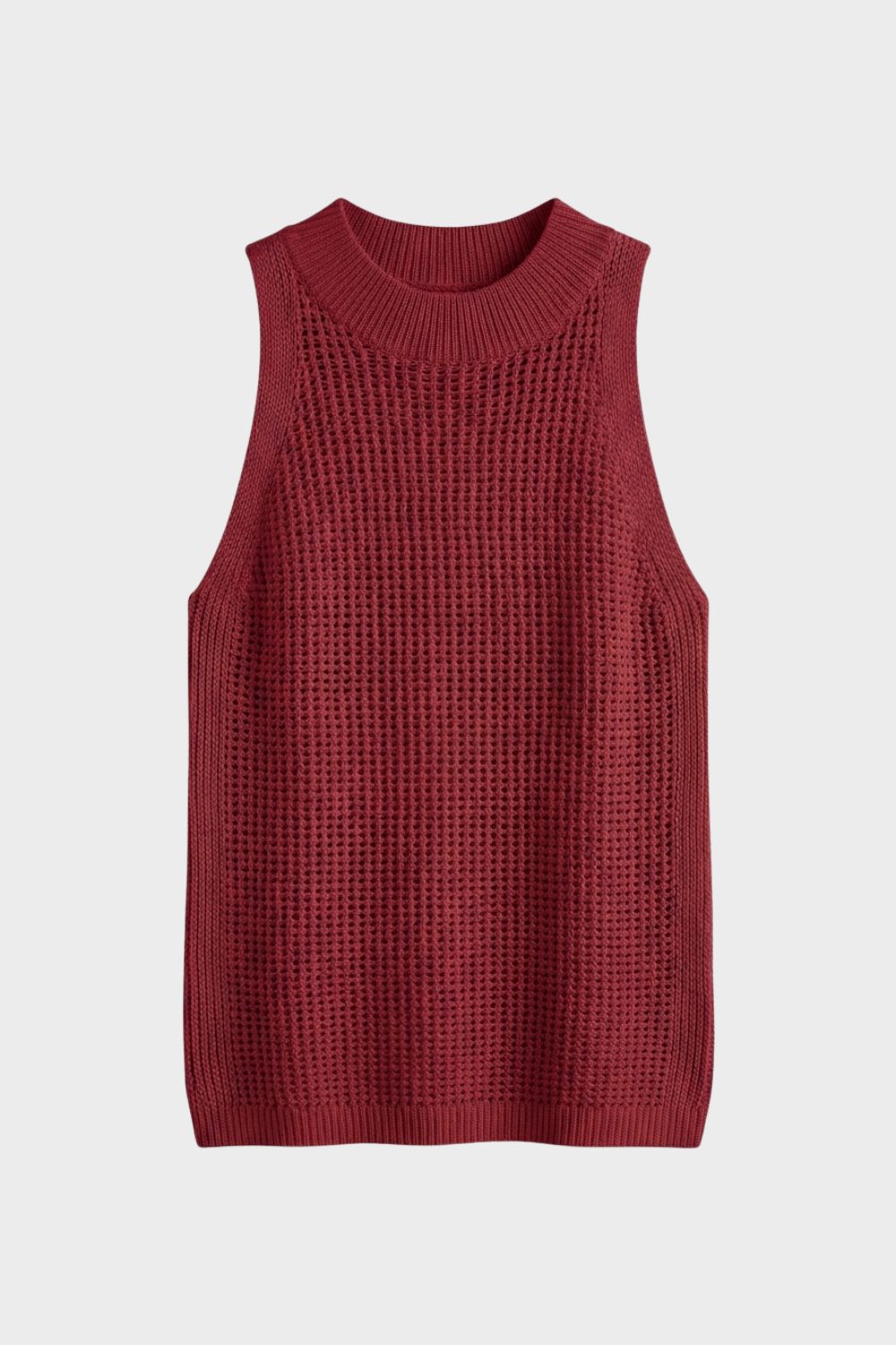 Chunky Knit Sleeveless Crew Jumper