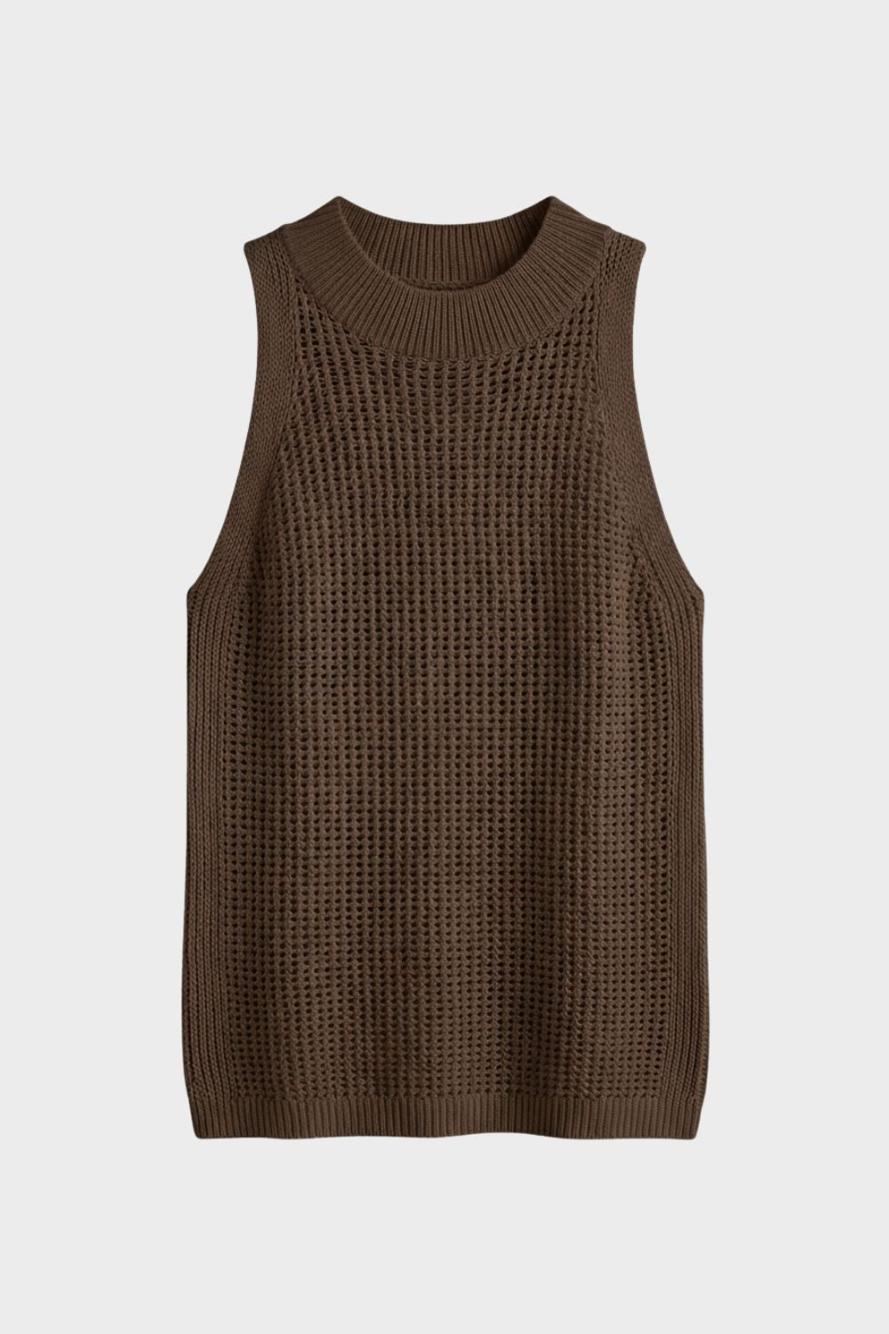 Chunky Knit Sleeveless Crew Jumper