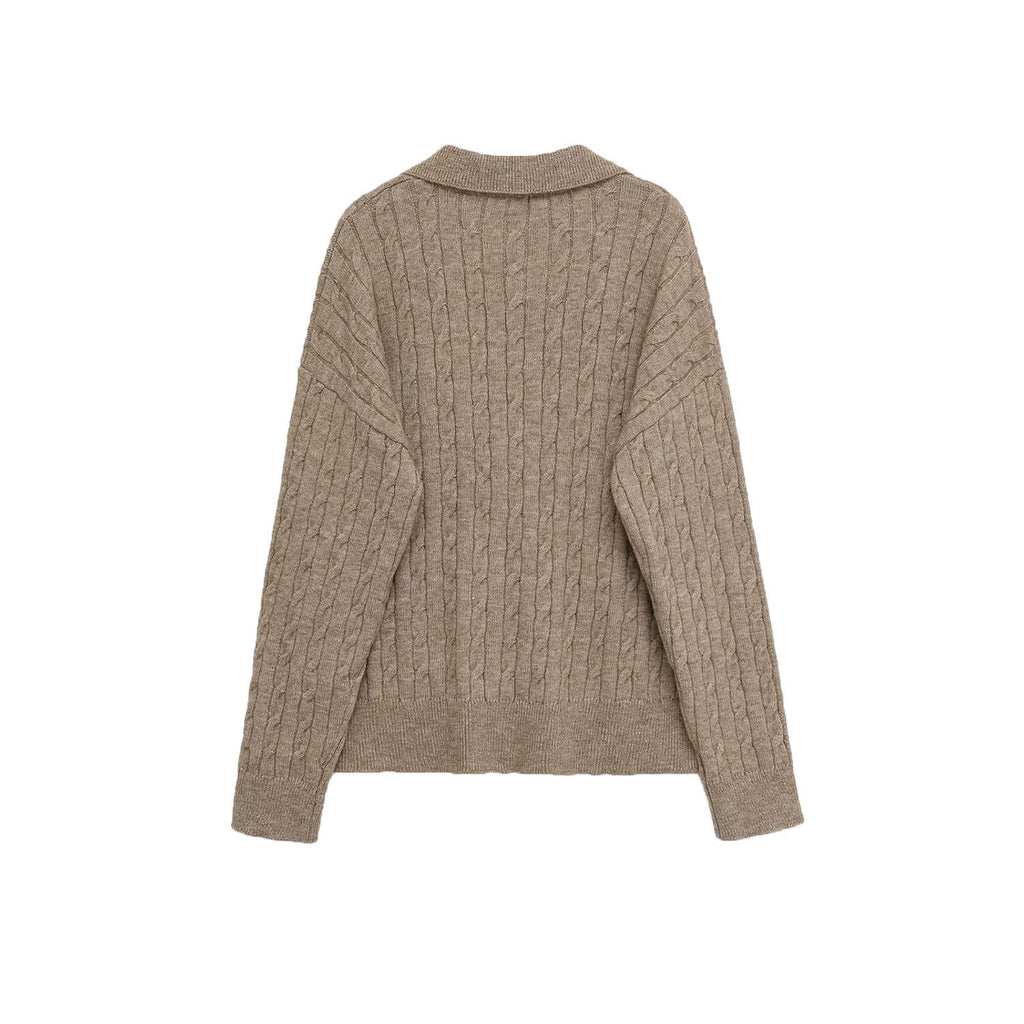 Cable Knit V-Neck Sweater