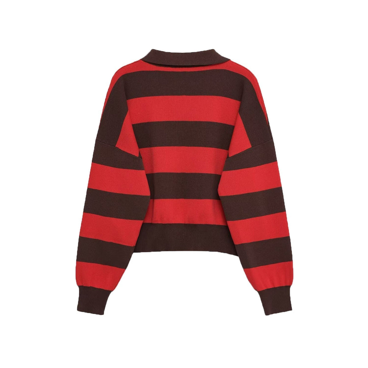 Striped Cropped Crew Neck Sweater