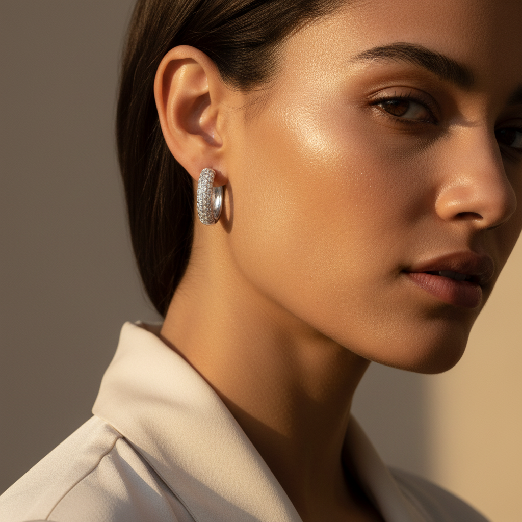 Sparkle Hoop Earrings | Ivory Nova