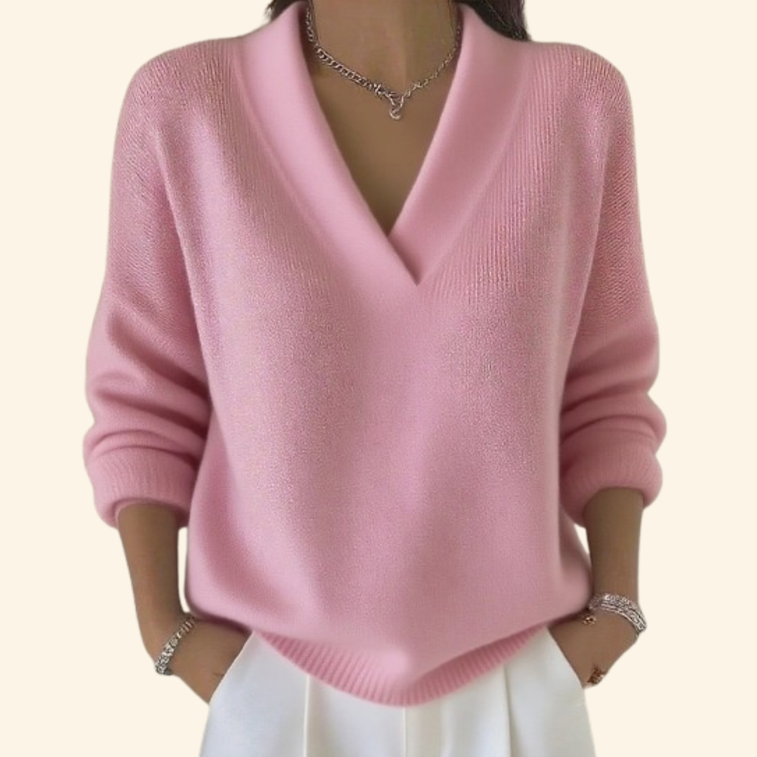 Soft V-Neck Elegant Knit Jumper