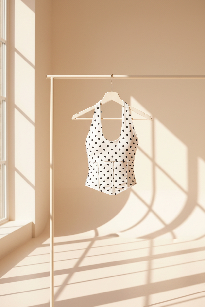 Halter Neck Polka Dot Top