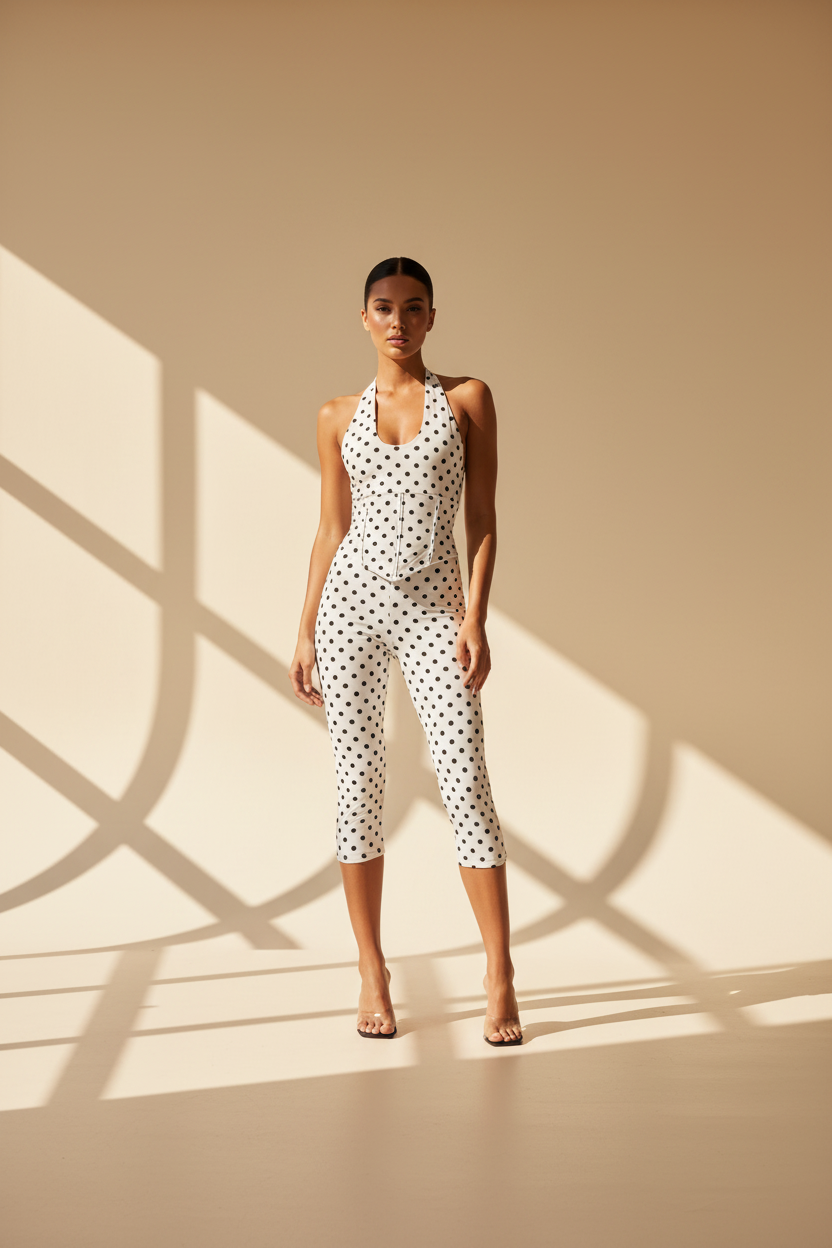 Halter Neck Polka Dot Top