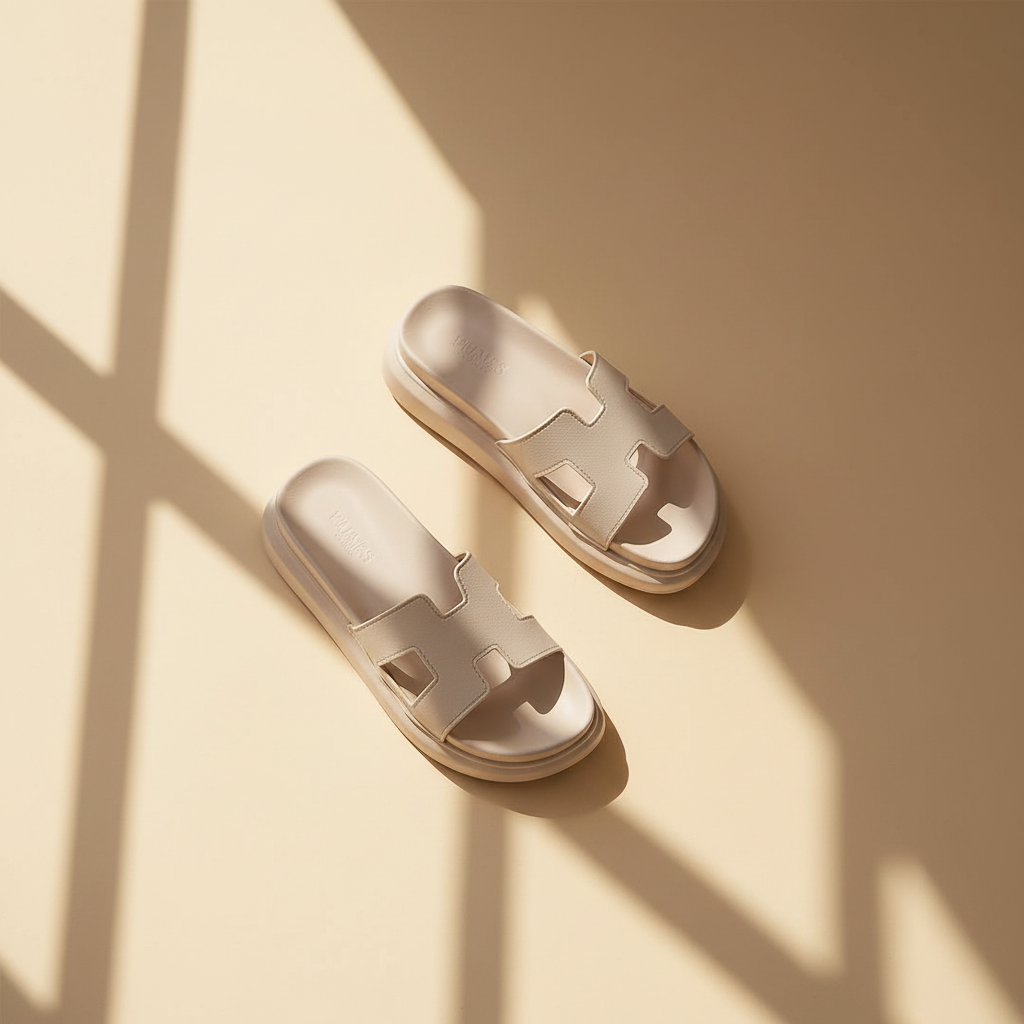 H-Strap Platform Slide Sandals