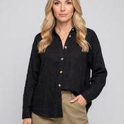 Relaxed Linen Shirt with Button Front and Collar